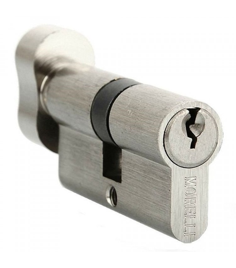 Ключевой цилиндр Morelli с поворотной ручкой (60 мм) 60CK SN Цвет - Белый никель